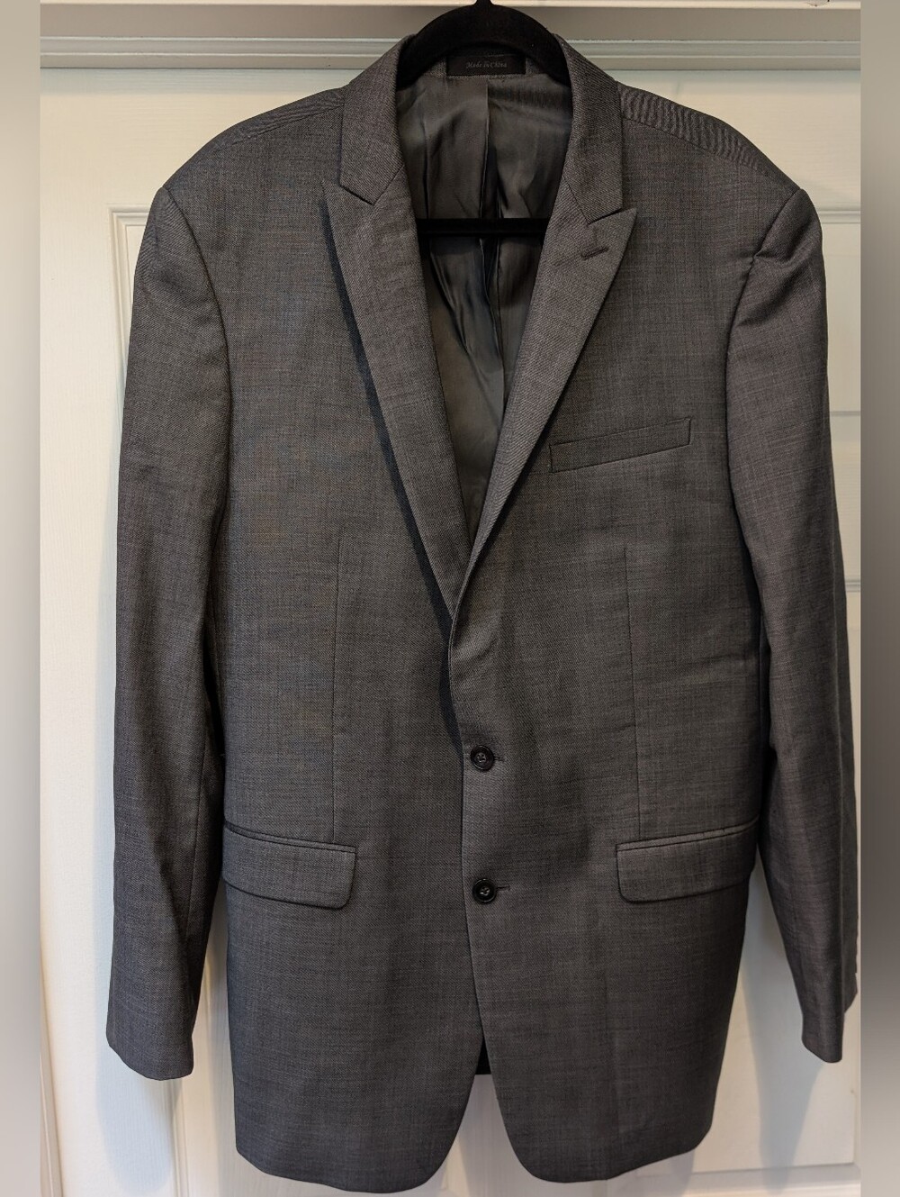 Calvin Klein Extreme Slim Fit 100% Wool Gray 2 Pc Suit 46L Jacket 36x31 Pants